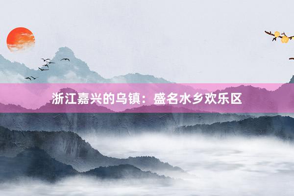 浙江嘉兴的乌镇：盛名水乡欢乐区